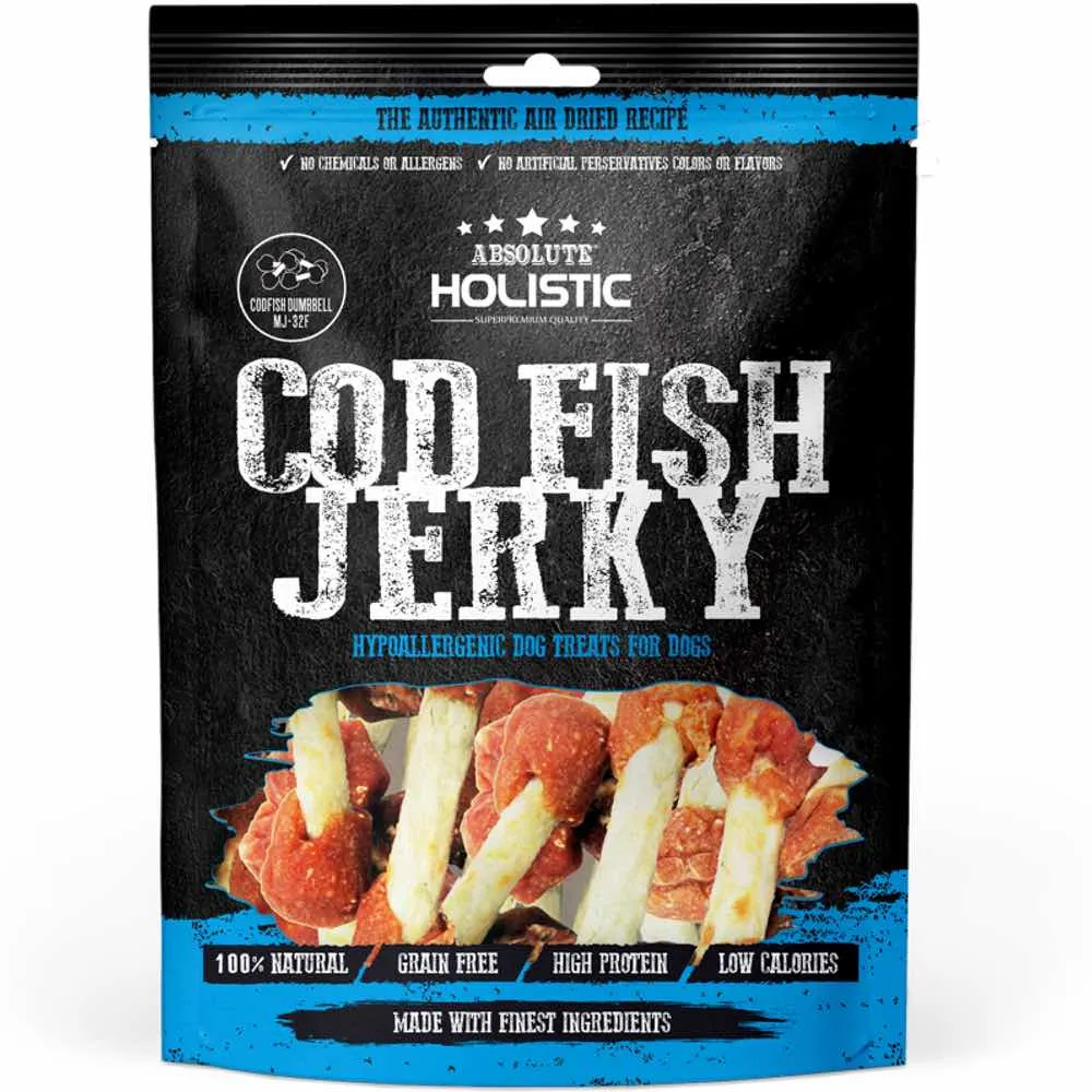 20% OFF: Absolute Holistic Codfish Dumbbell Grain Free Dog Treats 100g