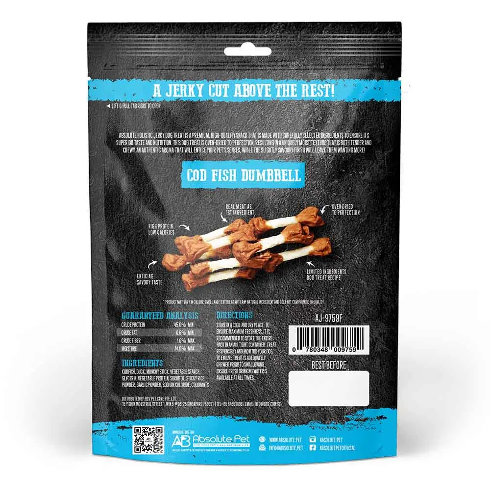 20% OFF: Absolute Holistic Codfish Dumbbell Grain Free Dog Treats 100g