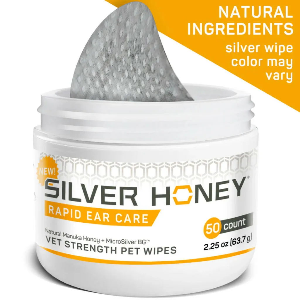 Absorbine Silver Honey Rapid Ear Care Vet Strength Pet Wipes