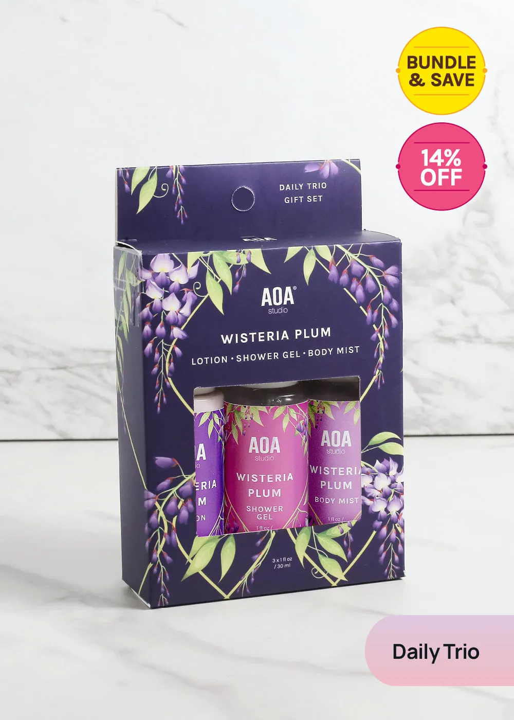 AOA Lotion, Shower Gel & Body Mist - Wisteria Plum