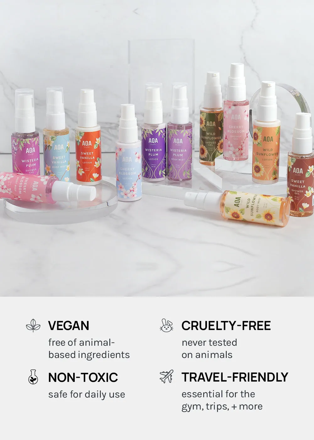 AOA Lotion, Shower Gel & Body Mist - Wisteria Plum