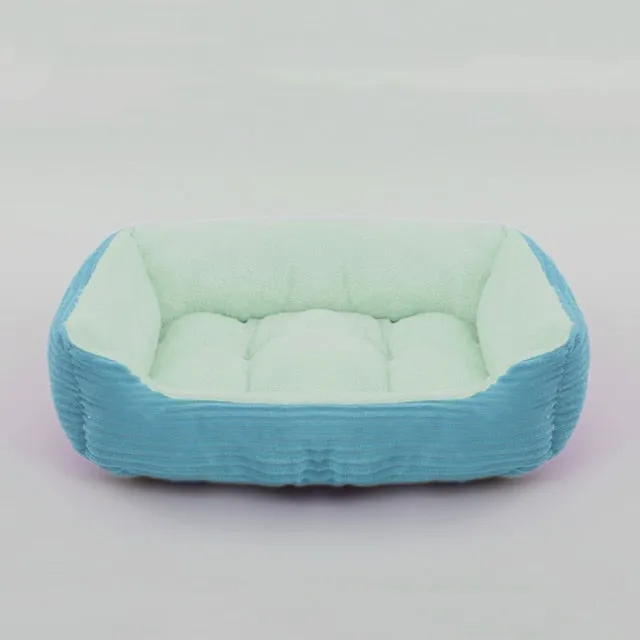 Bed For Dog Cat Pet Square Plush Kennel
