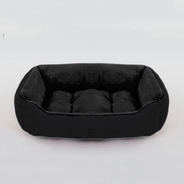 Bed For Dog Cat Pet Square Plush Kennel