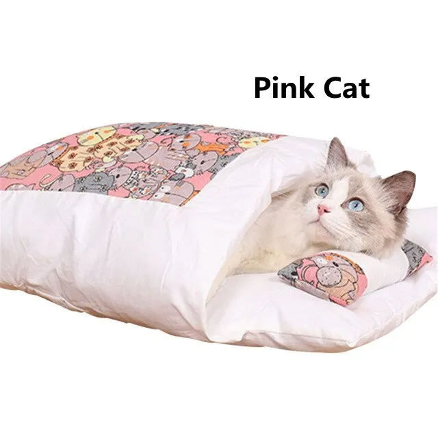 Best Cat Dog Bed Cotton Sleeping Bag Kennel Nest Cushion Warm Winter Bed