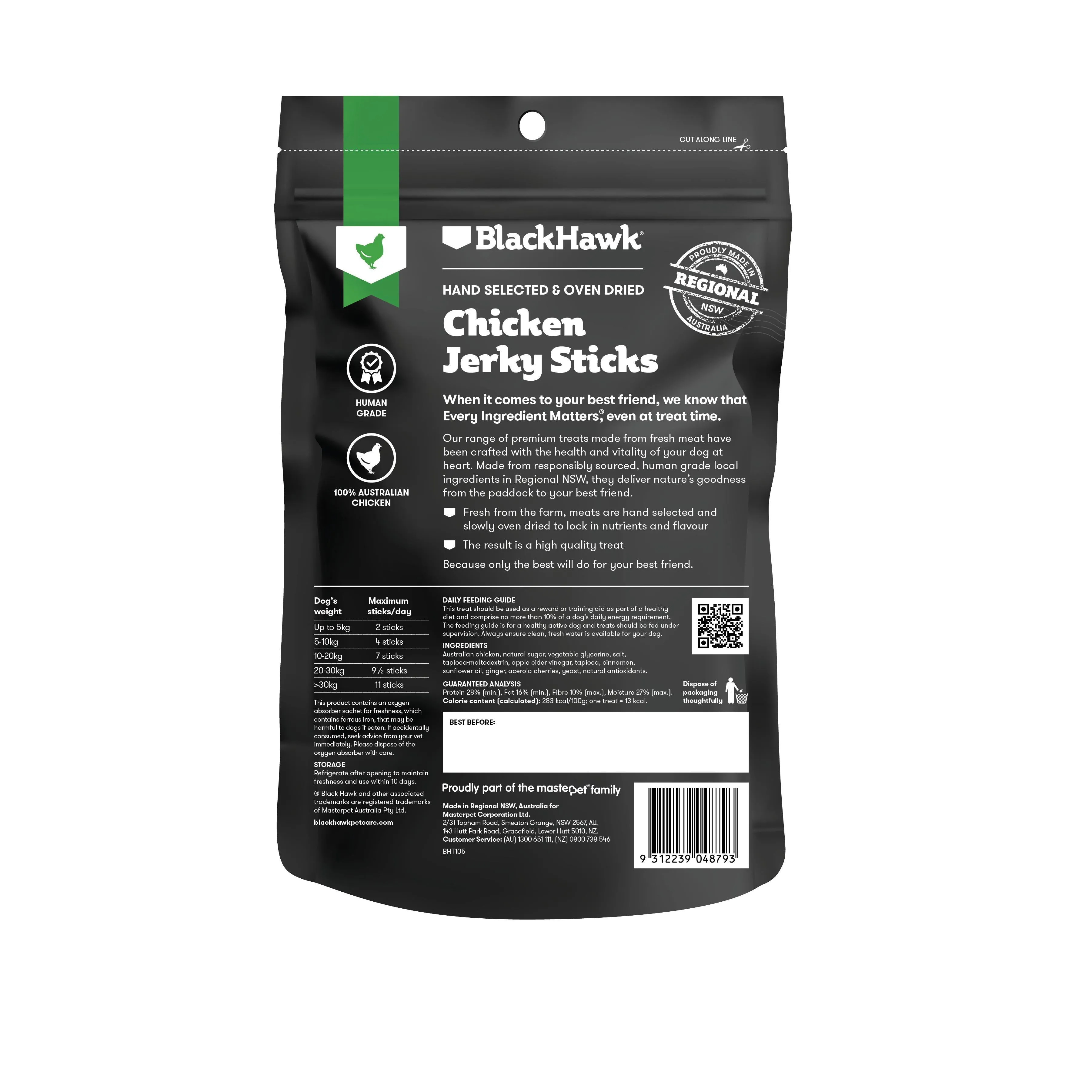 Black Hawk Dog Treats Chicken Jerky Sticks 100g^^^