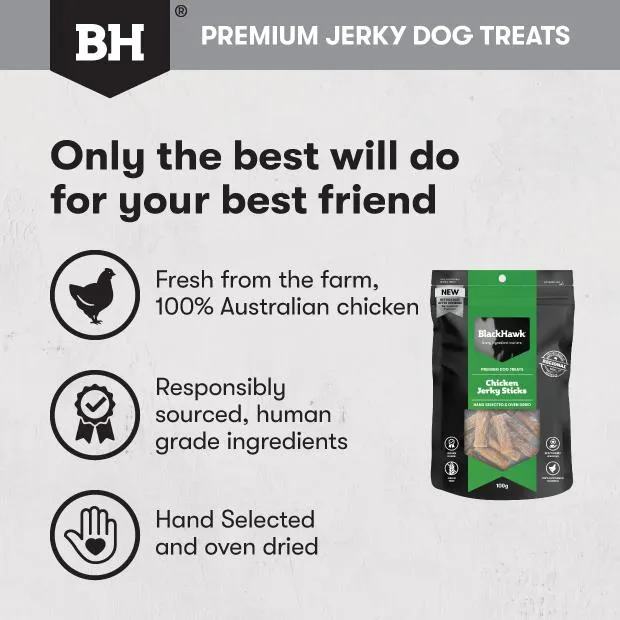 Black Hawk Dog Treats Chicken Jerky Sticks 100g^^^