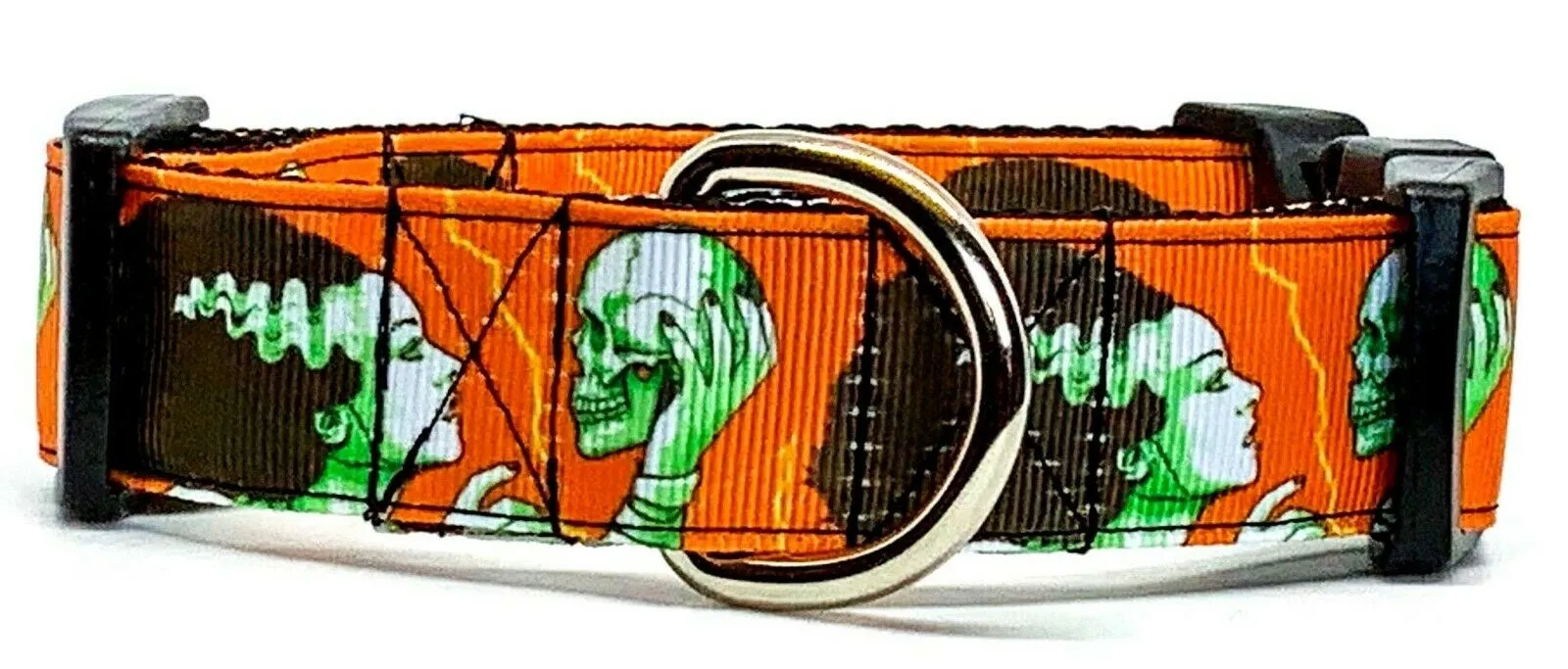 Bride of Frankenstein dog collar handmade adjustable buckle 1"wide or leash Petcollarshandmade