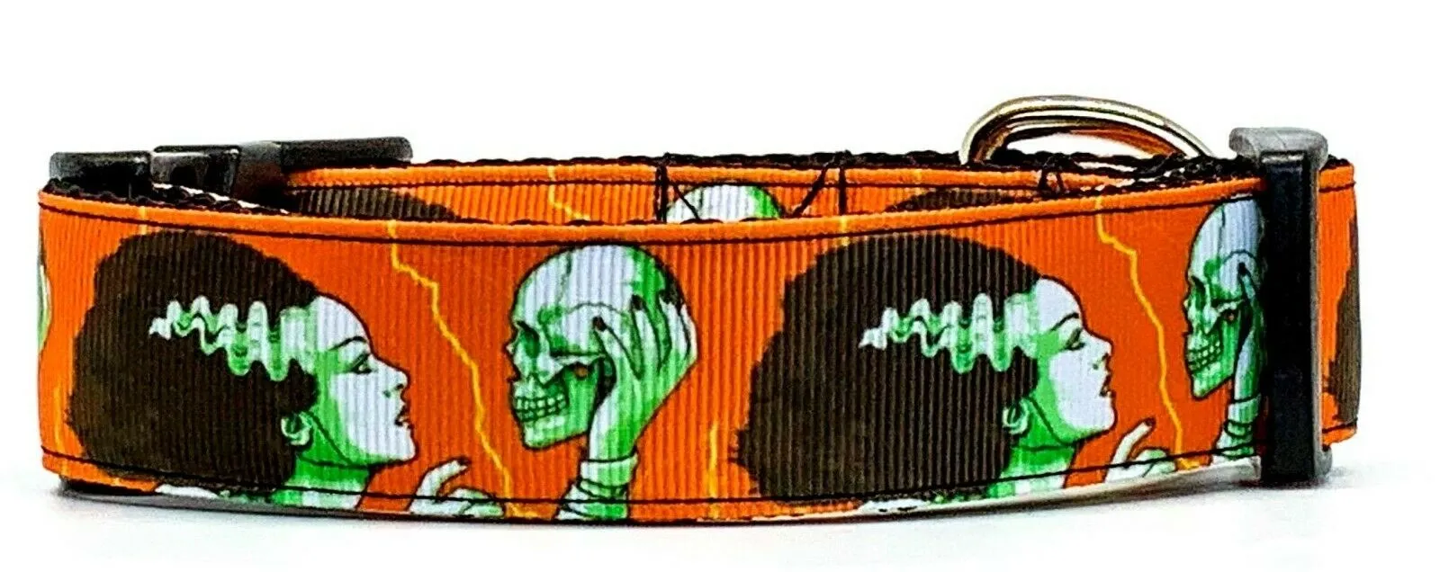 Bride of Frankenstein dog collar handmade adjustable buckle 1"wide or leash Petcollarshandmade