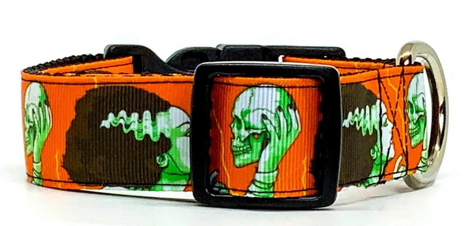 Bride of Frankenstein dog collar handmade adjustable buckle 1"wide or leash Petcollarshandmade