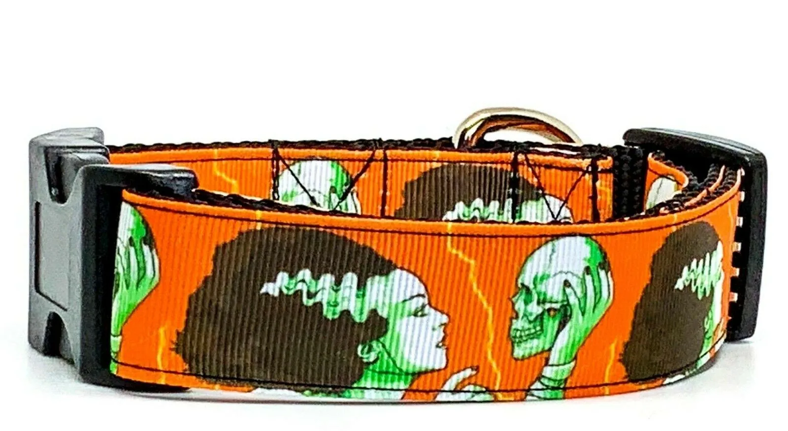 Bride of Frankenstein dog collar handmade adjustable buckle 1"wide or leash Petcollarshandmade
