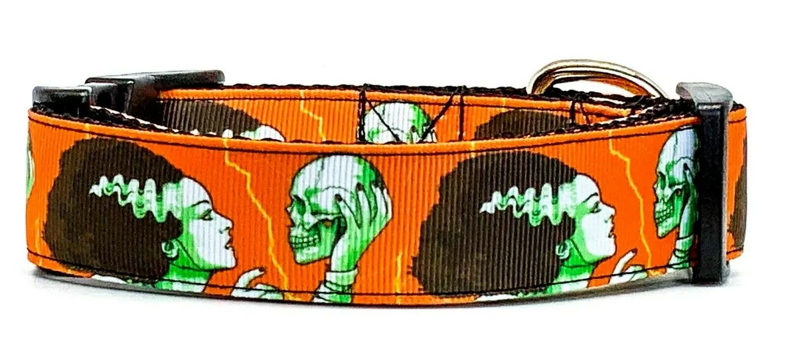 Bride of Frankenstein dog collar handmade adjustable buckle 1"wide or leash Petcollarshandmade