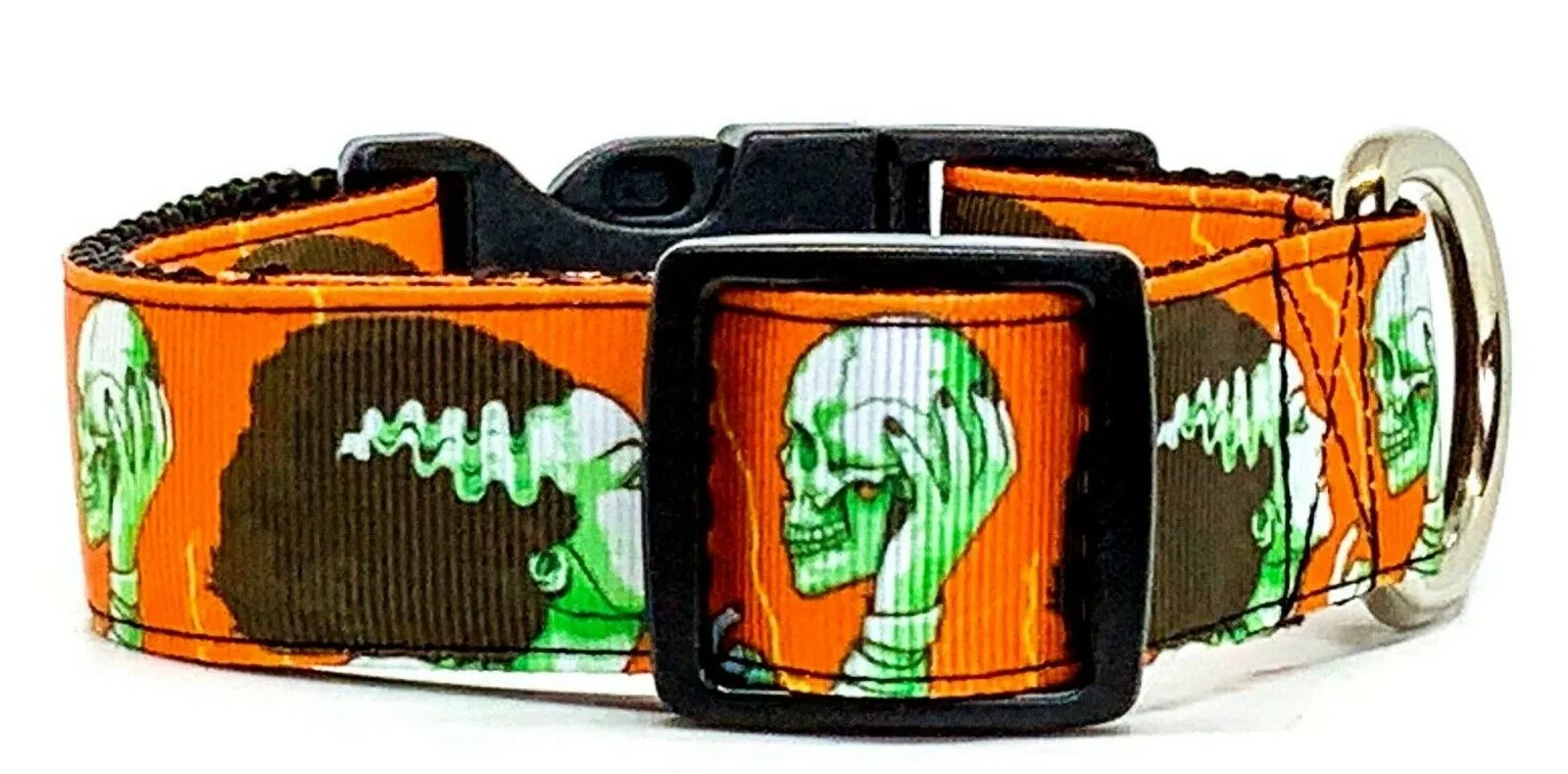 Bride of Frankenstein dog collar handmade adjustable buckle 1"wide or leash Petcollarshandmade