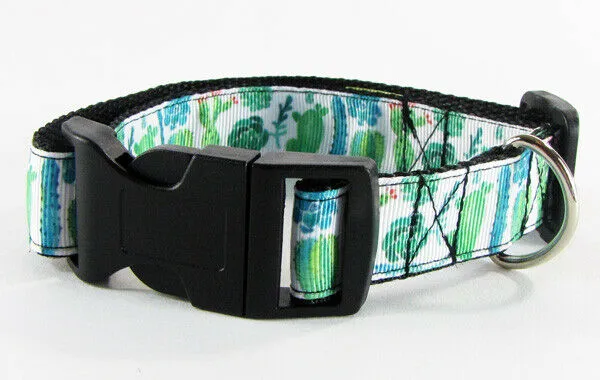 Cactus dog collar handmade adjustable buckle collar 1"wide or leash Petcollarshandmade