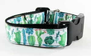 Cactus dog collar handmade adjustable buckle collar 1"wide or leash Petcollarshandmade