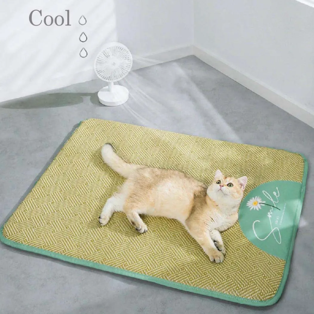 Cat and Dog Summer Cooling Bed, Daisy Flax Mat