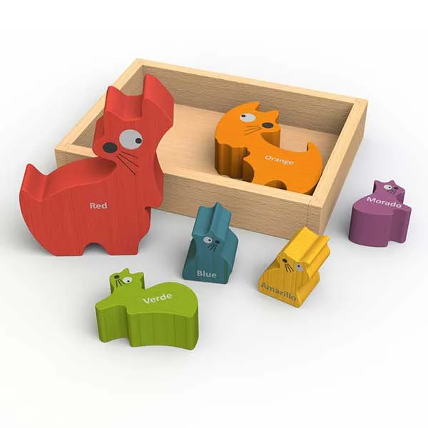 CAT FAMILY BILINGUAL (ENGLISH-SPANISH) COLOR PUZZLE, 11502, Begin Again