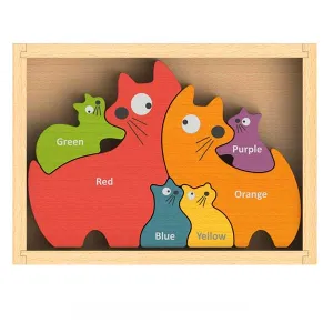 CAT FAMILY BILINGUAL (ENGLISH-SPANISH) COLOR PUZZLE, 11502, Begin Again