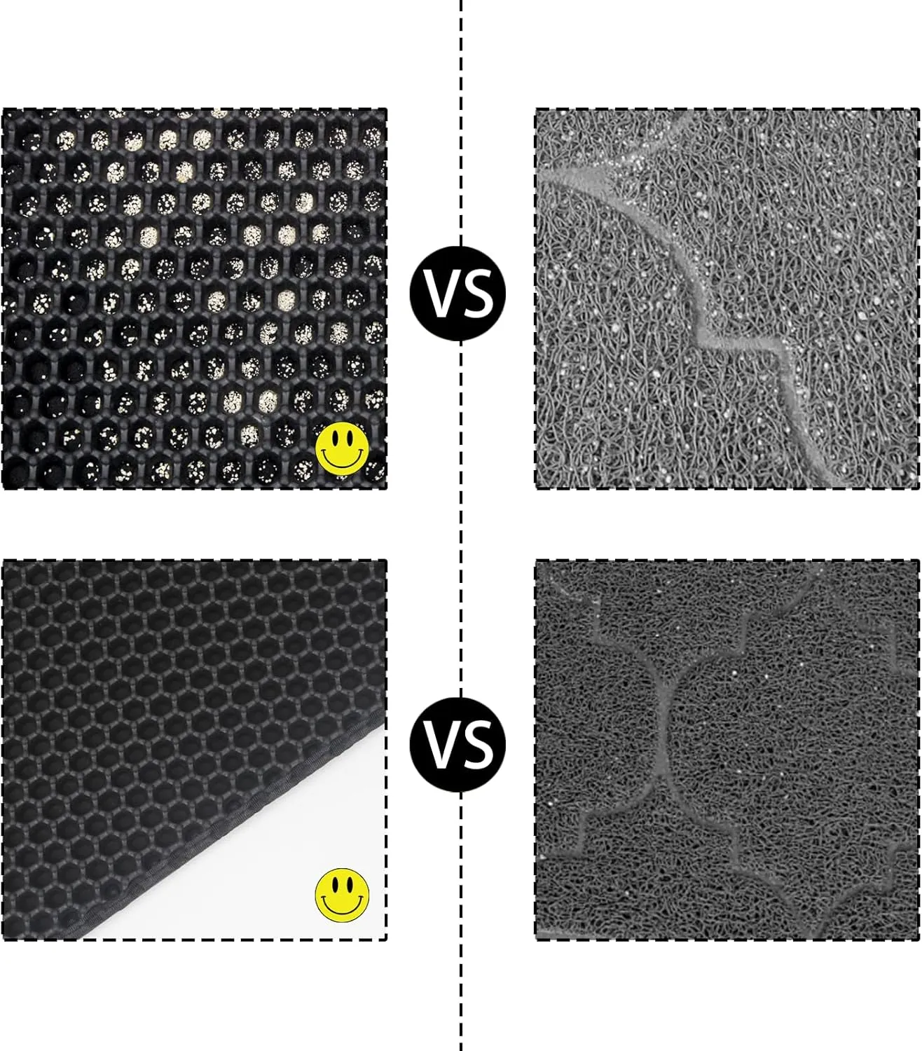 Cat Litter Box Mat Double Layer Trapping Mat Easy-Clean Waterproof Urine Proof(Gray 30x22in)