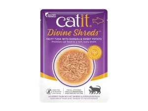 CATIT DIVINE SHREDS, TUNA WITH SHIRASU & SWEET POTATATO 75 G