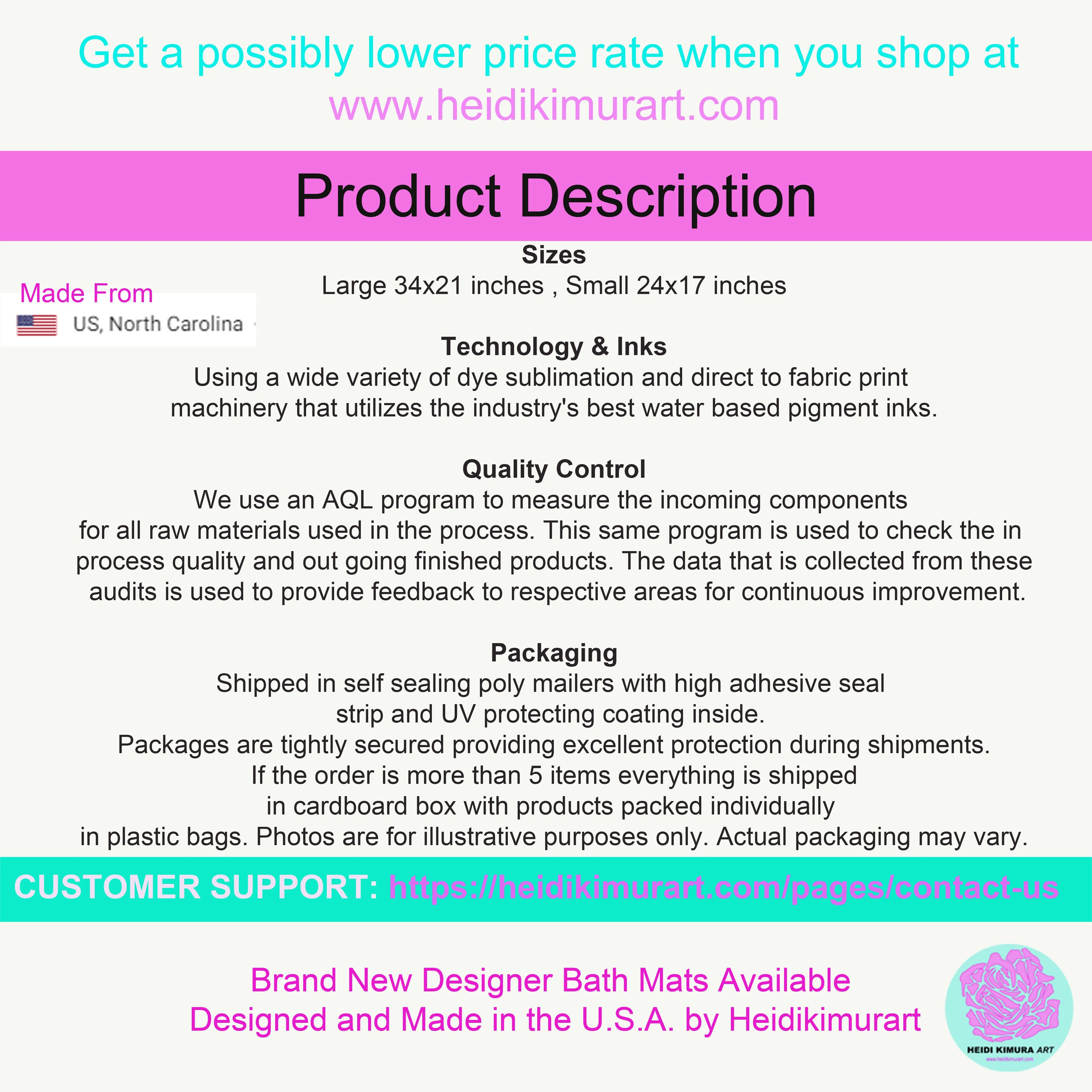Dark Green Cat Bath Mat, Peanut Meow Calico Cat Premium Soft Microfiber Bath Mat- Printed in USA