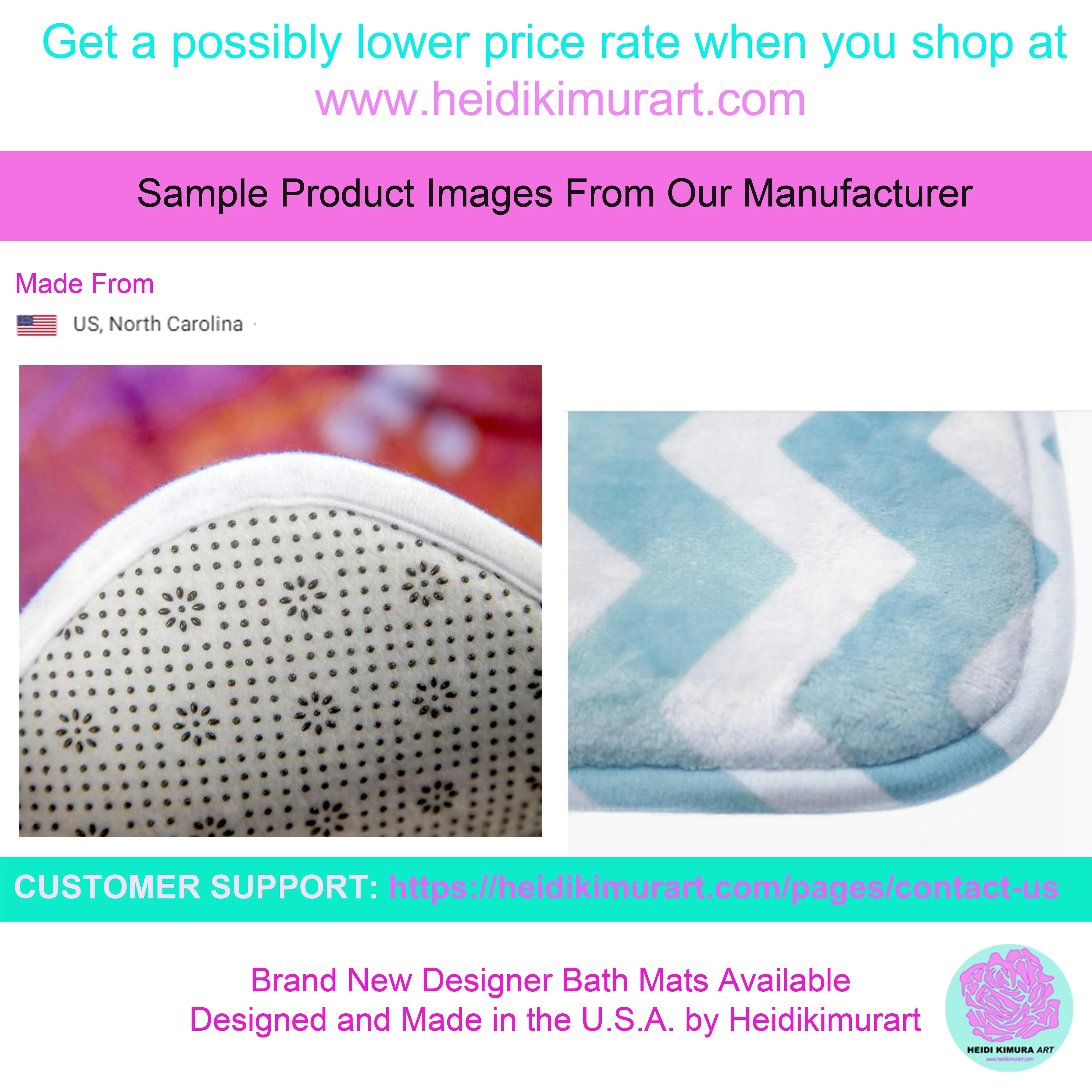 Dark Green Cat Bath Mat, Peanut Meow Calico Cat Premium Soft Microfiber Bath Mat- Printed in USA