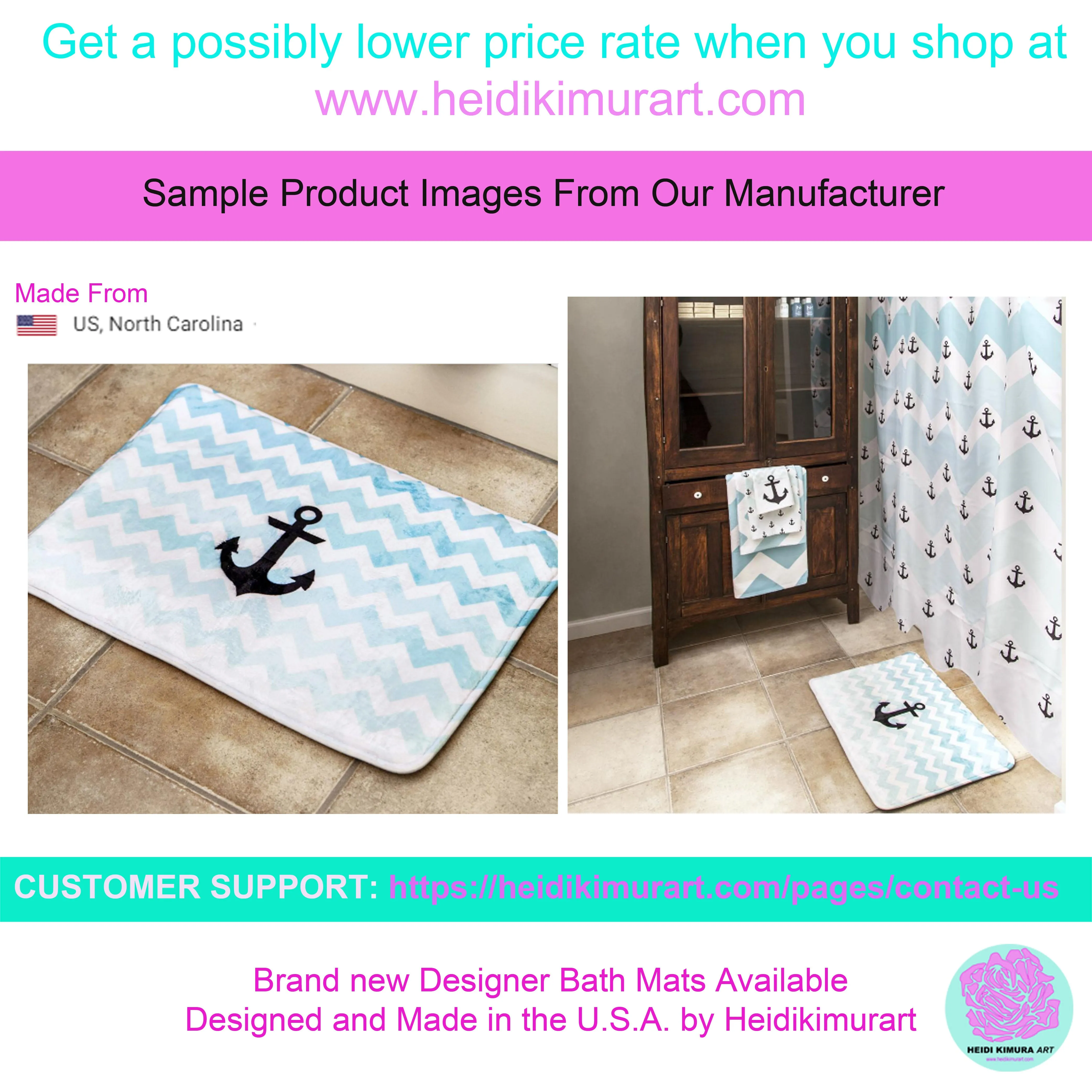 Dark Green Cat Bath Mat, Peanut Meow Calico Cat Premium Soft Microfiber Bath Mat- Printed in USA