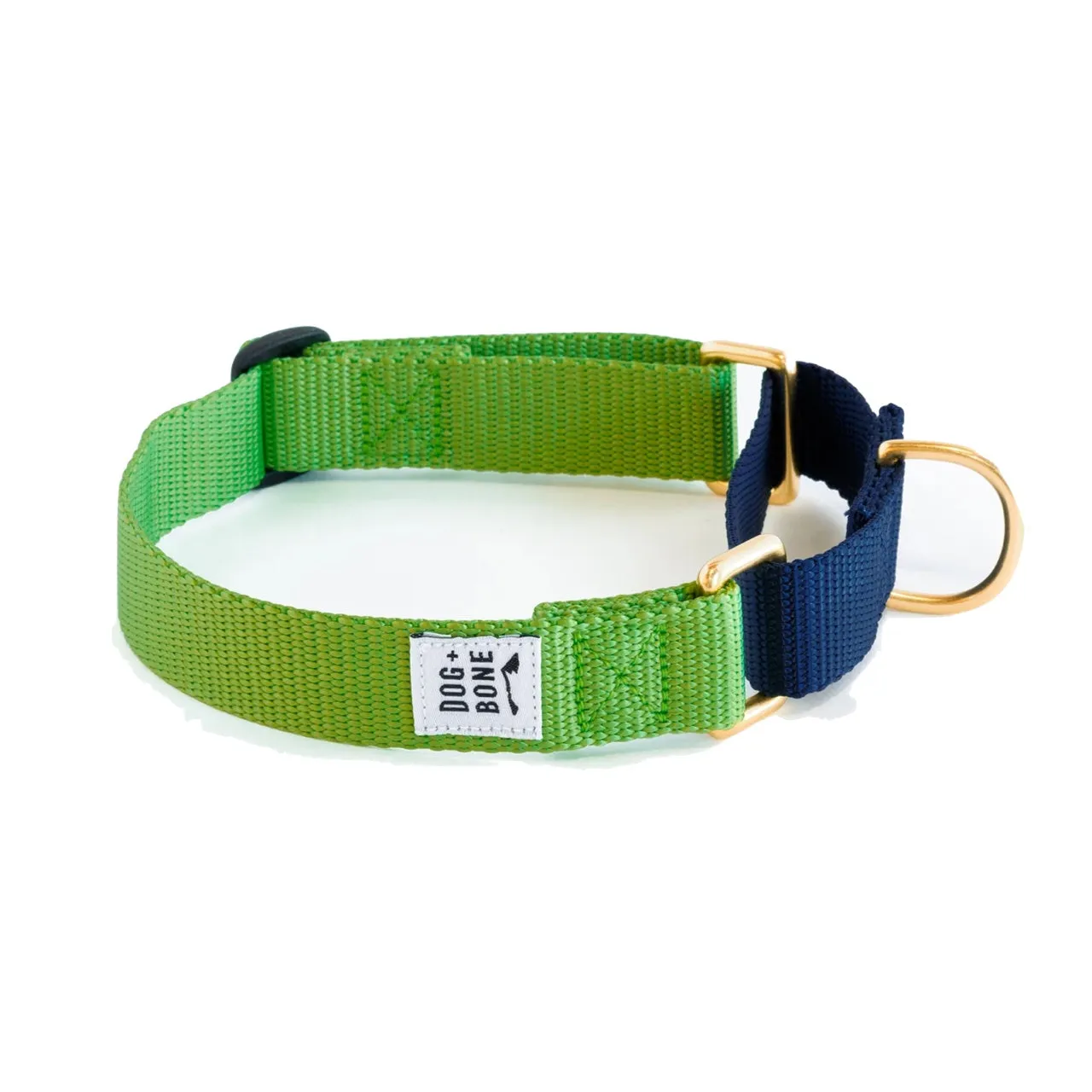 Dog Bone Martingale Collar Greenery (Lime) & Navy Blue