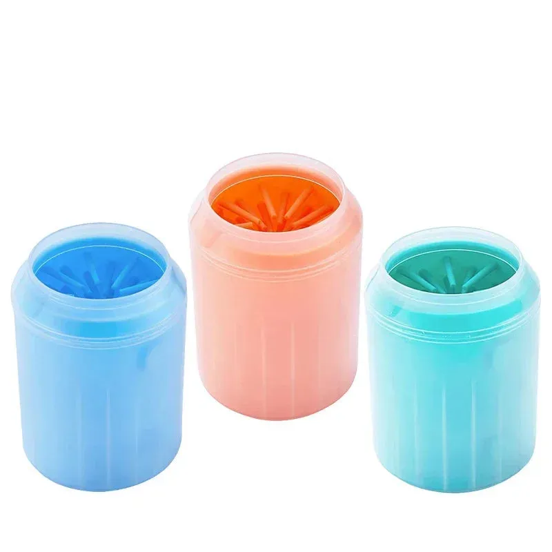 Dog Paw Washer with Soft Silicone Brush - Portable Cleaning Cup for Pets