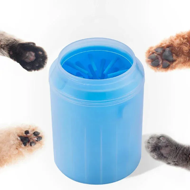 Dog Paw Washer with Soft Silicone Brush - Portable Cleaning Cup for Pets