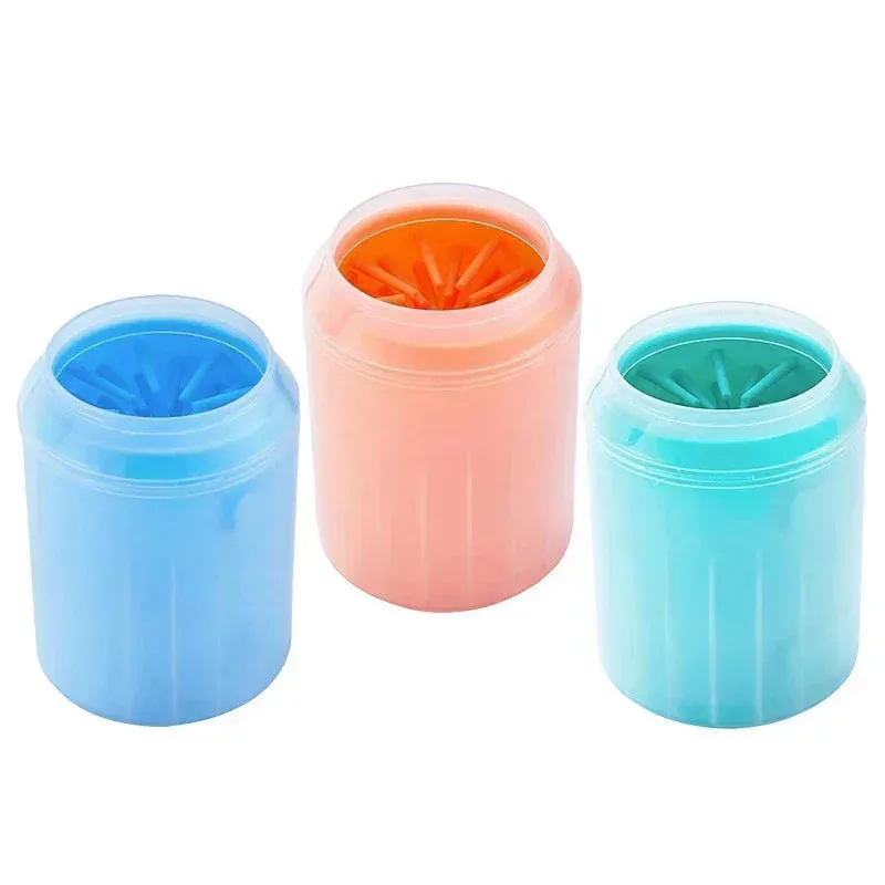 Dog Paw Washer with Soft Silicone Brush - Portable Cleaning Cup for Pets