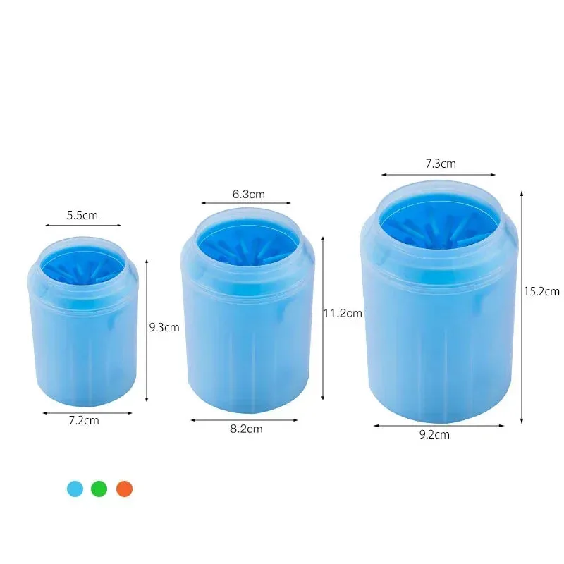 Dog Paw Washer with Soft Silicone Brush - Portable Cleaning Cup for Pets