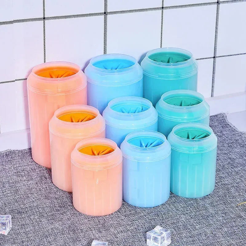 Dog Paw Washer with Soft Silicone Brush - Portable Cleaning Cup for Pets