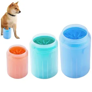 Dog Paw Washer with Soft Silicone Brush - Portable Cleaning Cup for Pets