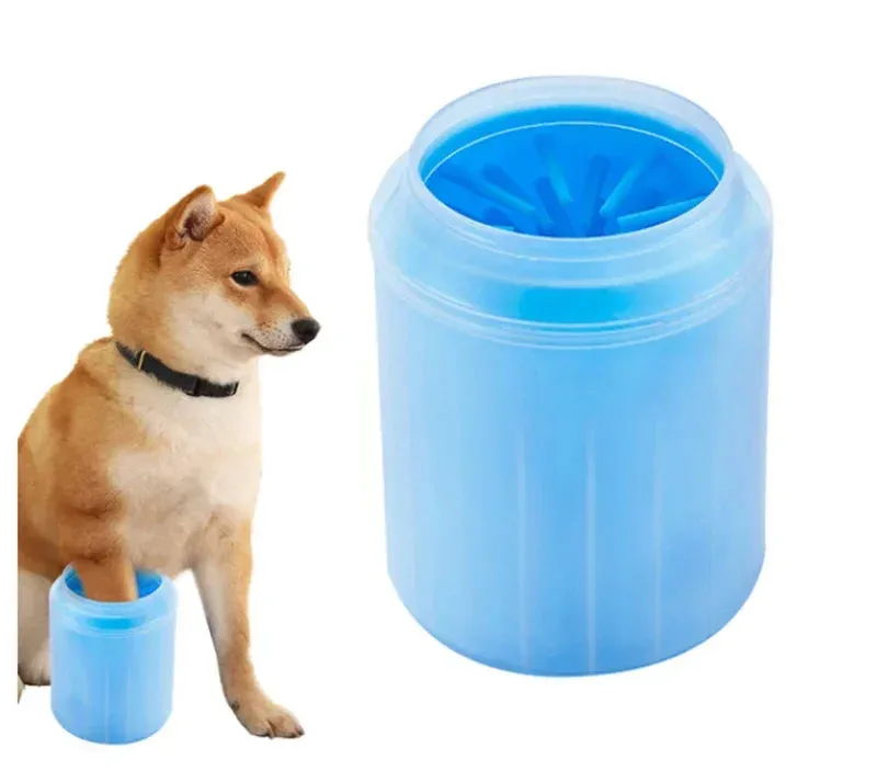 Dog Paw Washer with Soft Silicone Brush - Portable Cleaning Cup for Pets