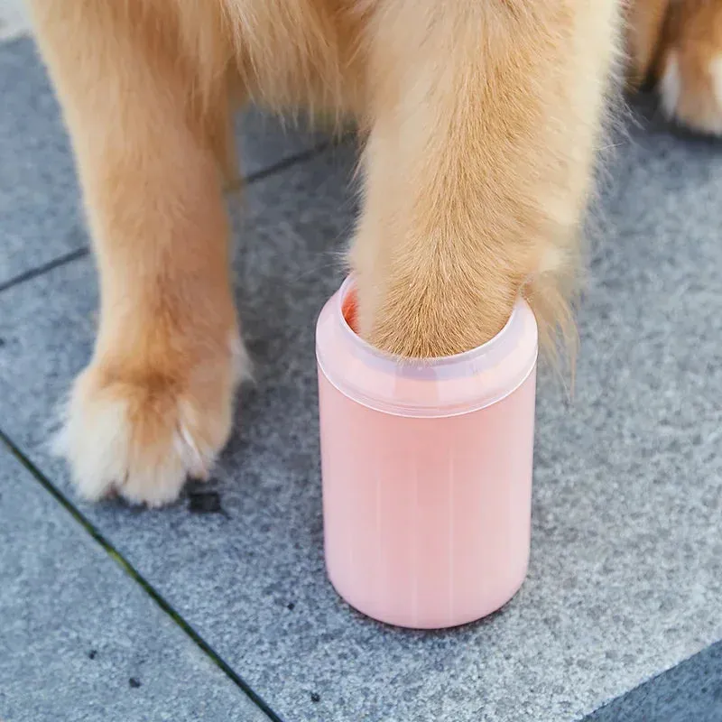 Dog Paw Washer with Soft Silicone Brush - Portable Cleaning Cup for Pets