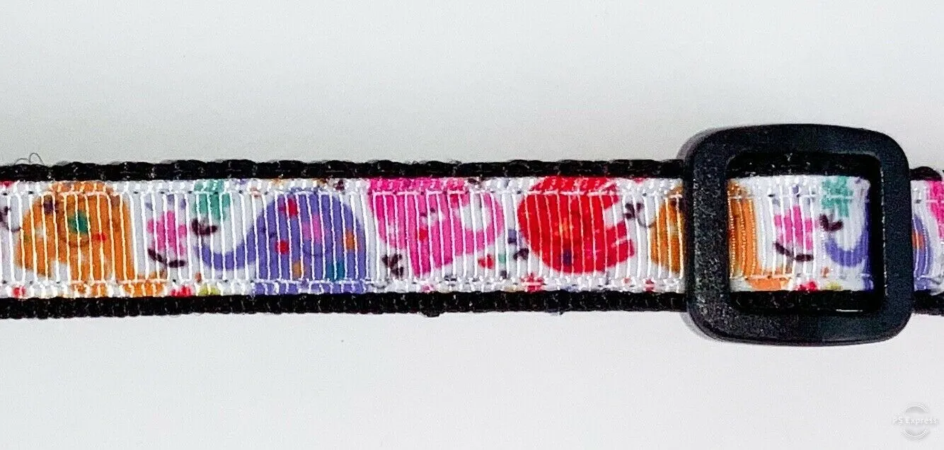 Elephants cat or small dog collar 1/2" wide adjustable handmade bell or leash Petcollarshandmade
