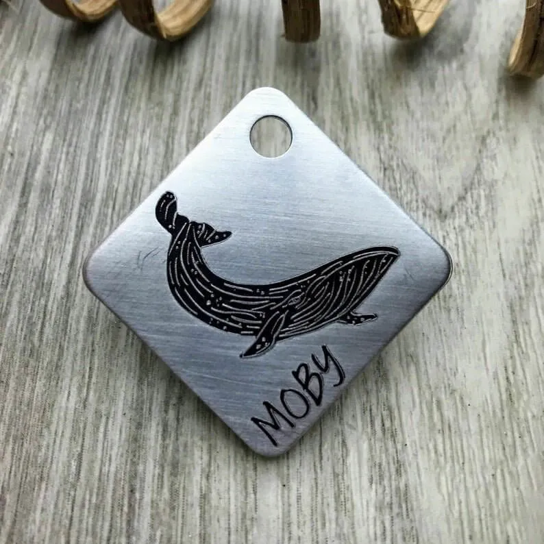 Engraved Dog Tags - Whale Design