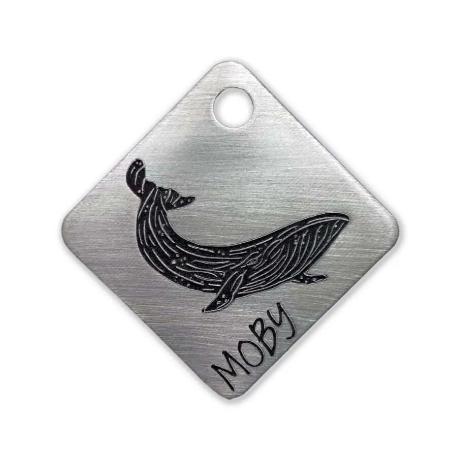 Engraved Dog Tags - Whale Design