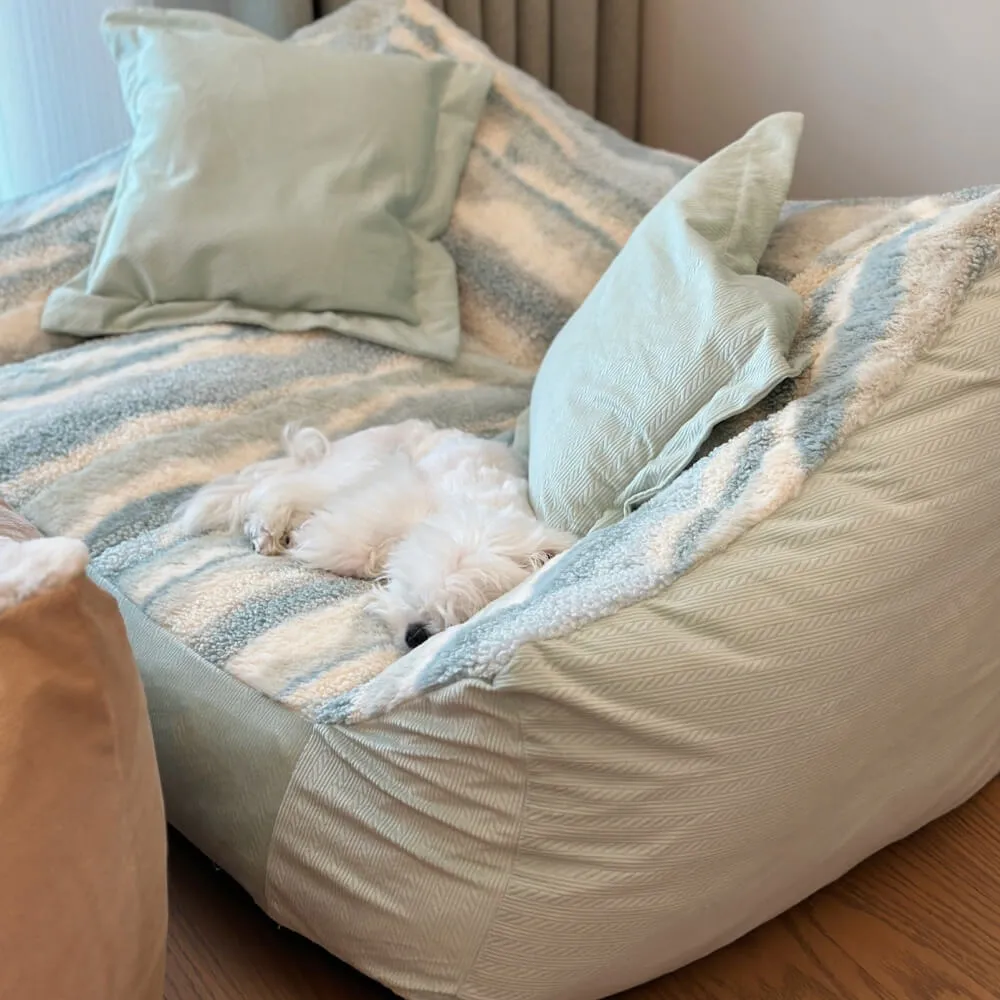 Fashion Color Block Polar Fleece Dog Sofa Bed