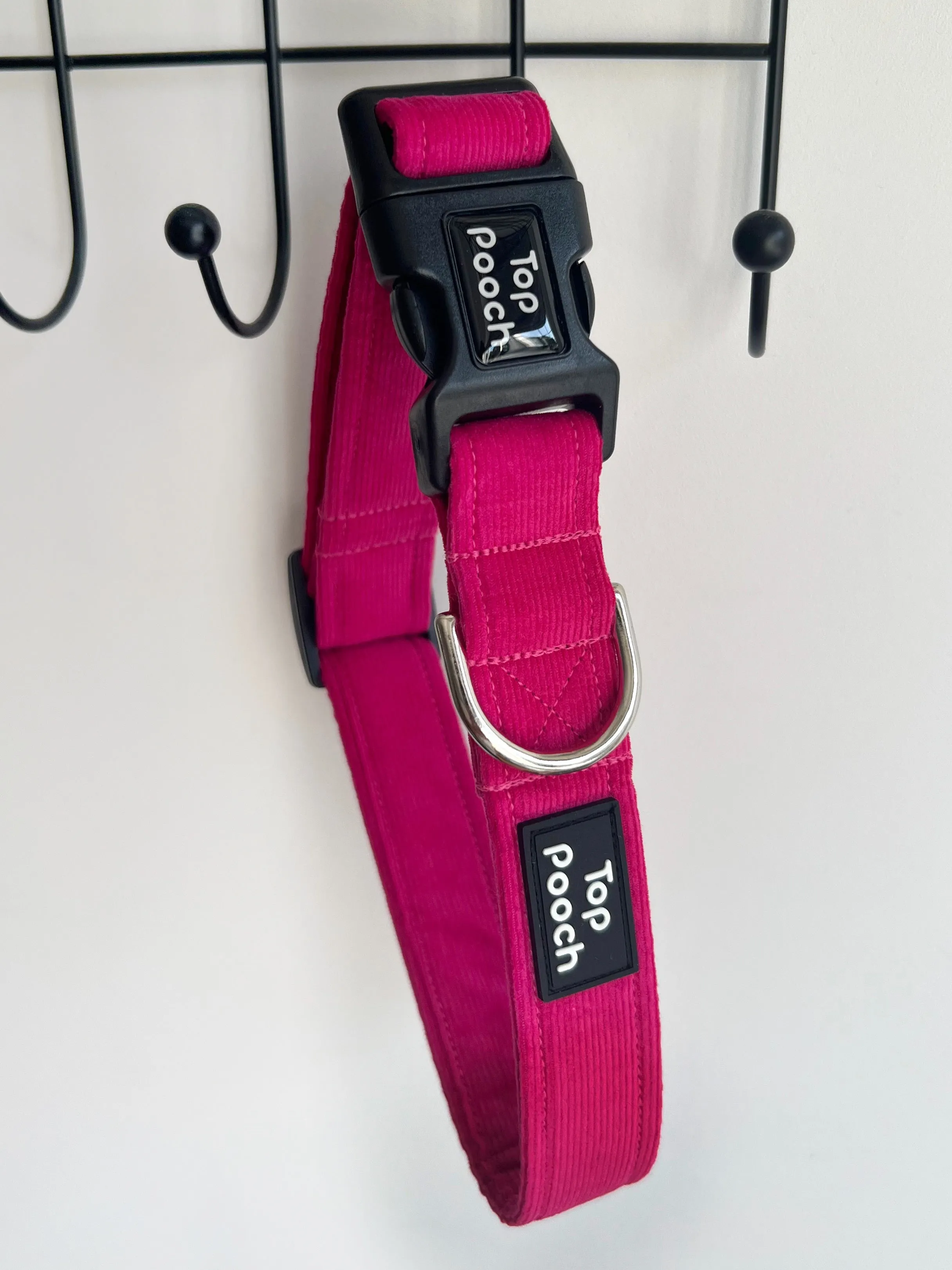 Fuchsia Corduroy Dog Collar