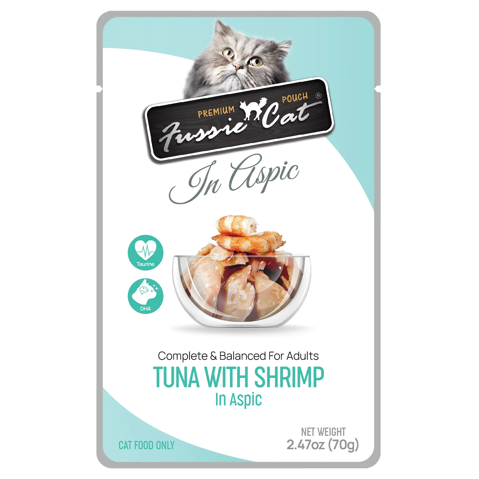 Fussie Cat Premium Pouch Tuna with Shrimp in Aspic Cat Food