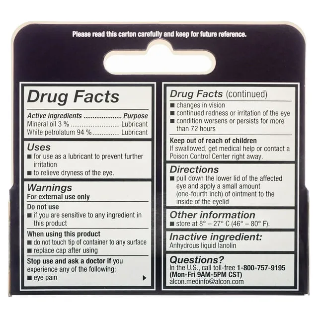 Genteal Tears Oinment Lubricant Eye 0.12Oz