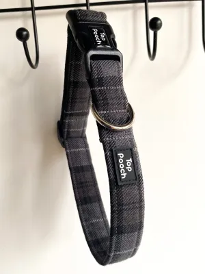Grey Tartan Dog Collar