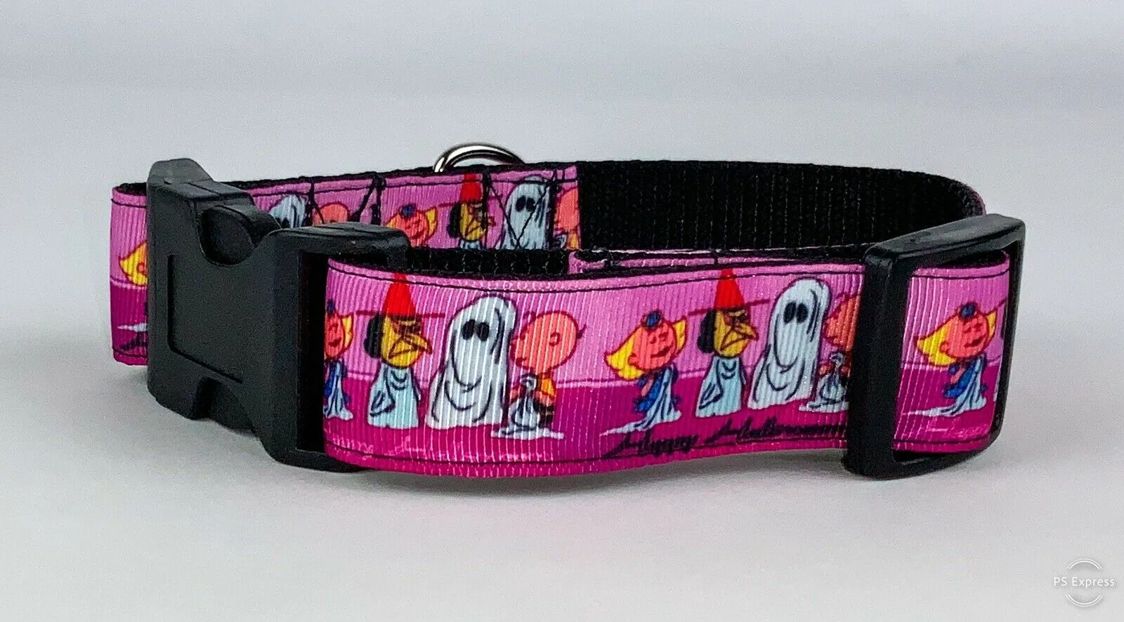 Halloween Peanuts dog collar, handmade adjustable buckle collar 1"wide or leash Petcollarshandmade