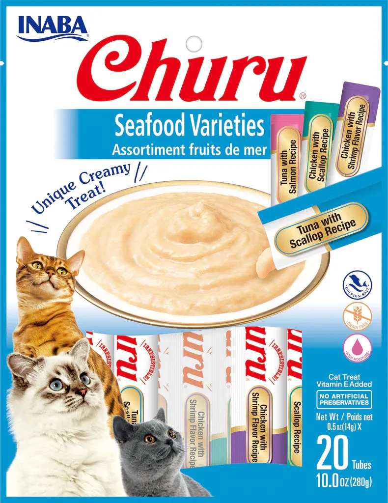 INABA - Churu Puree Seafood Varieties 20packs x 14g