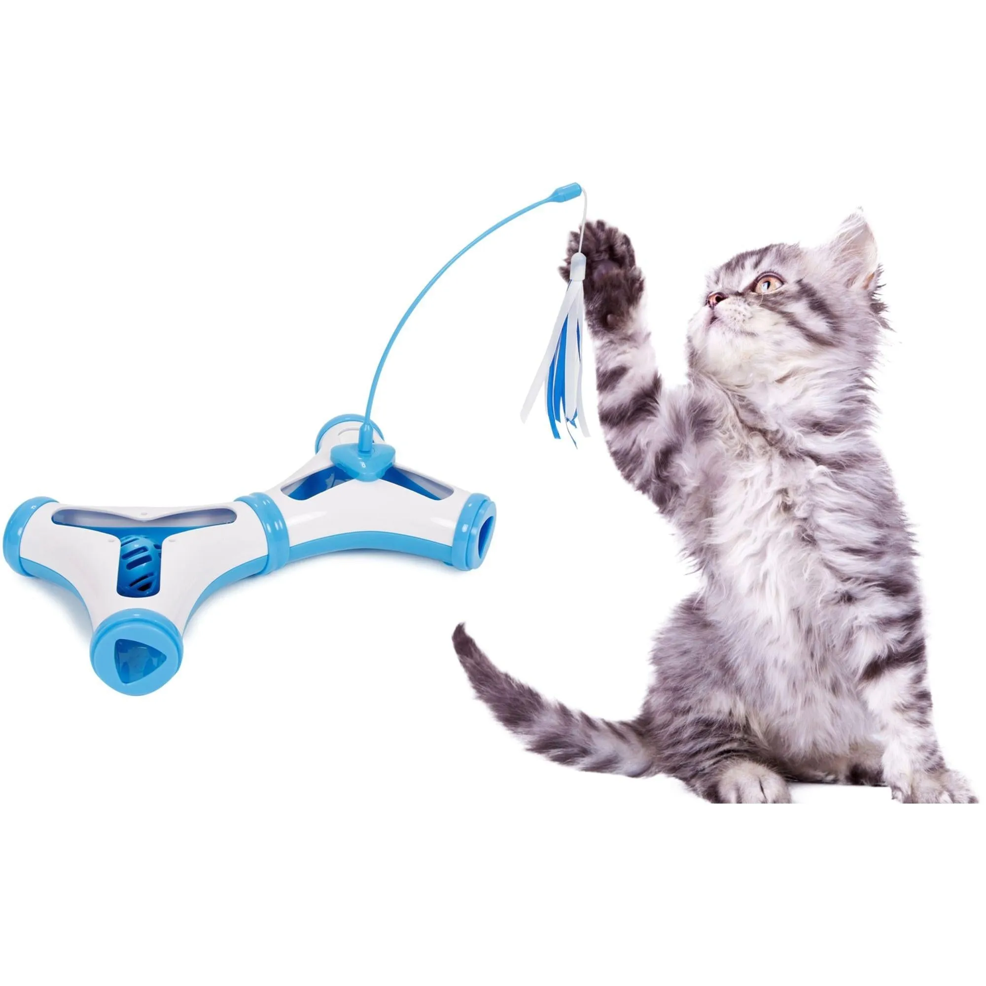 Interactive cat toy with feather tease Playtime