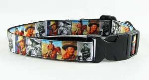 John Wayne dog collar, adjustable, buckle collar 1" wide or leash Petcollarshandmade