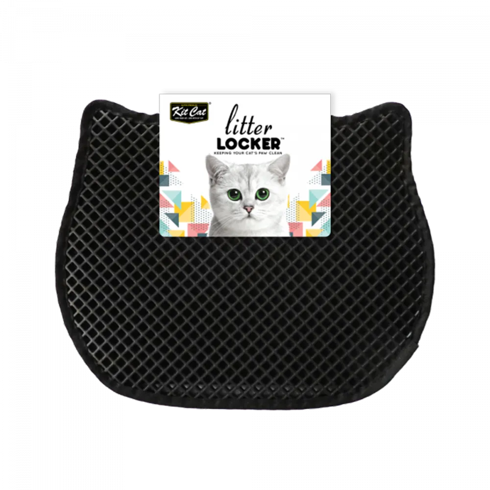 KitCat Double Layer Cat Litter Locker Mat Black