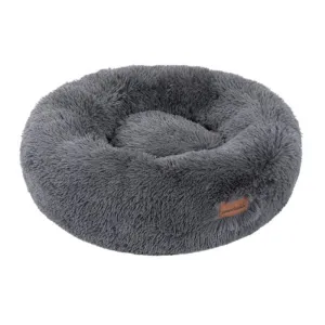 Large Grey Calming Plush Bed - 70cm x 70cm x 21cm