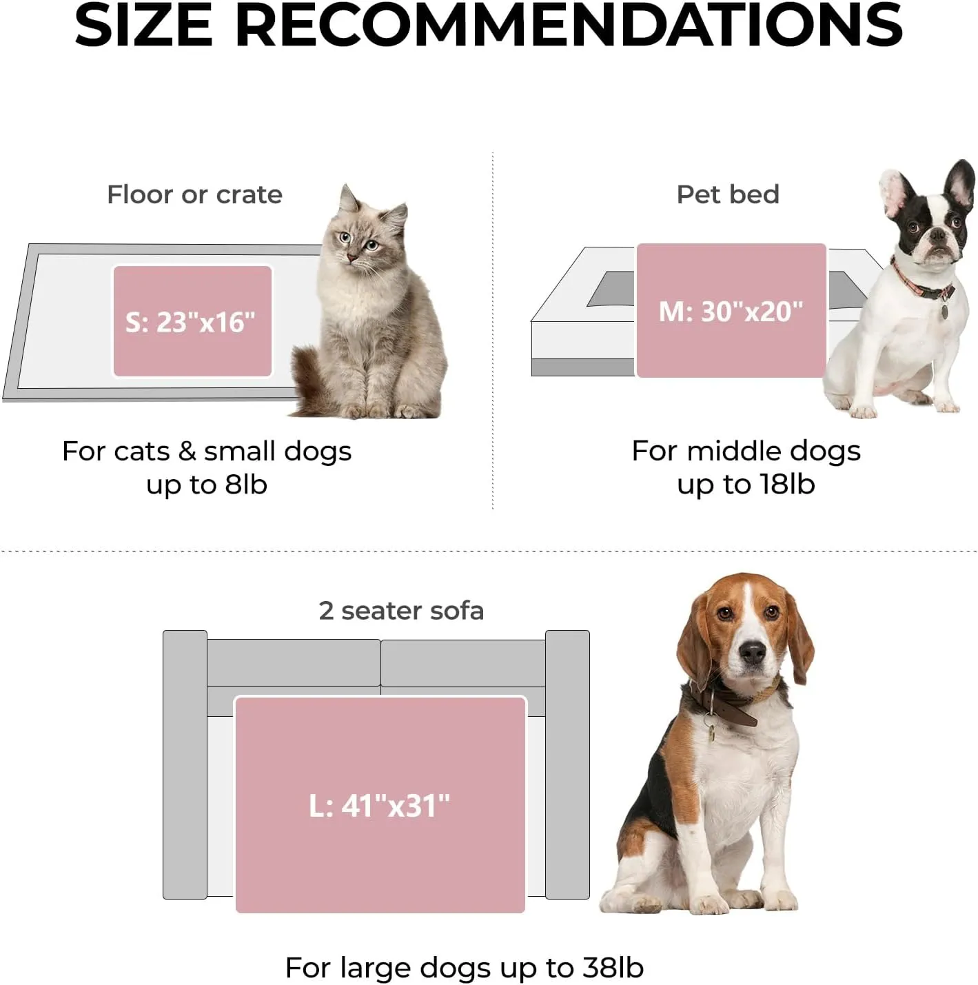 LINENLUX 1 Pack 3 Soft Fleece Dog Blanket for Pet Washable Warm Cat Puppy Fluffy Calming Flannel Pink Small